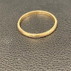 Gold Ring/Thin 14K Gold Round Wedding Band